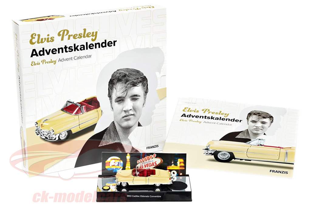 Elvis Presley Calendário do Advento: Cadillac Eldorado 1953 amarelo 1:37 Franzis