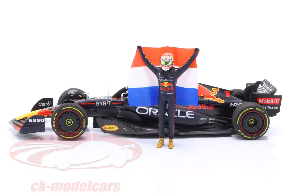 M. Verstappen Red Bull RB18 #1 ganhador Holandês GP Fórmula 1 Campeão mundial 2022 1:18 Minichamps