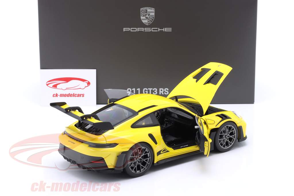 Porsche 911 (992) GT3 RS Ano de construção 2022 amarelo de corrida 1:18 Norev