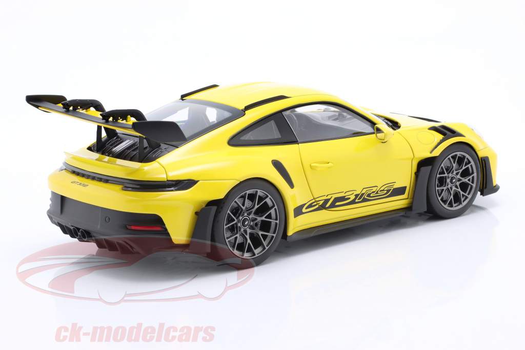 Porsche 911 (992) GT3 RS Ano de construção 2022 amarelo de corrida 1:18 Norev