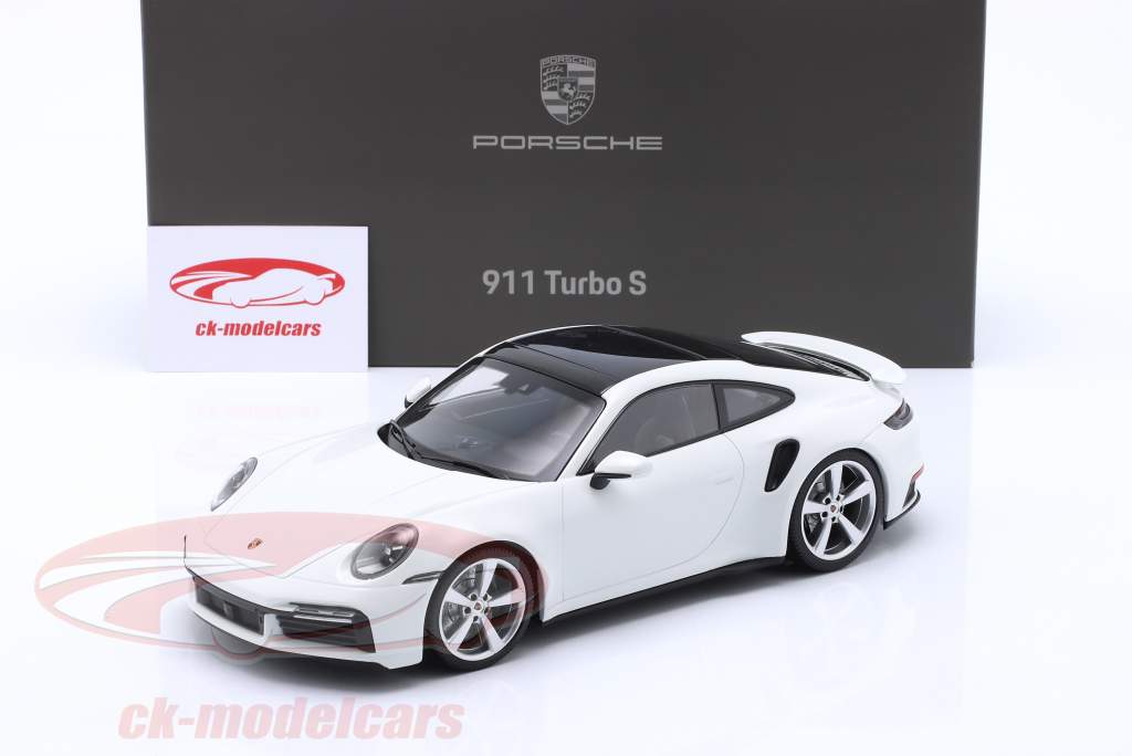 Porsche 911 (992) Turbo S Bouwjaar 2021 wit 1:18 Minichamps