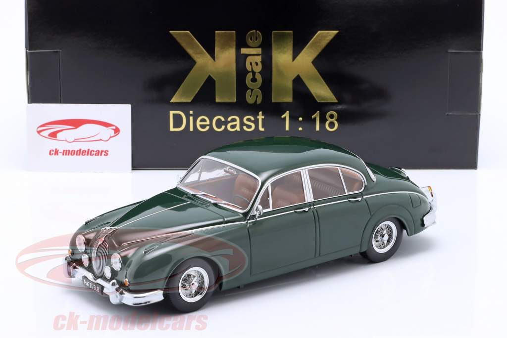 Jaguar MK II 3.8 LHD Année de construction 1959 vert foncé 1:18 KK-Scale