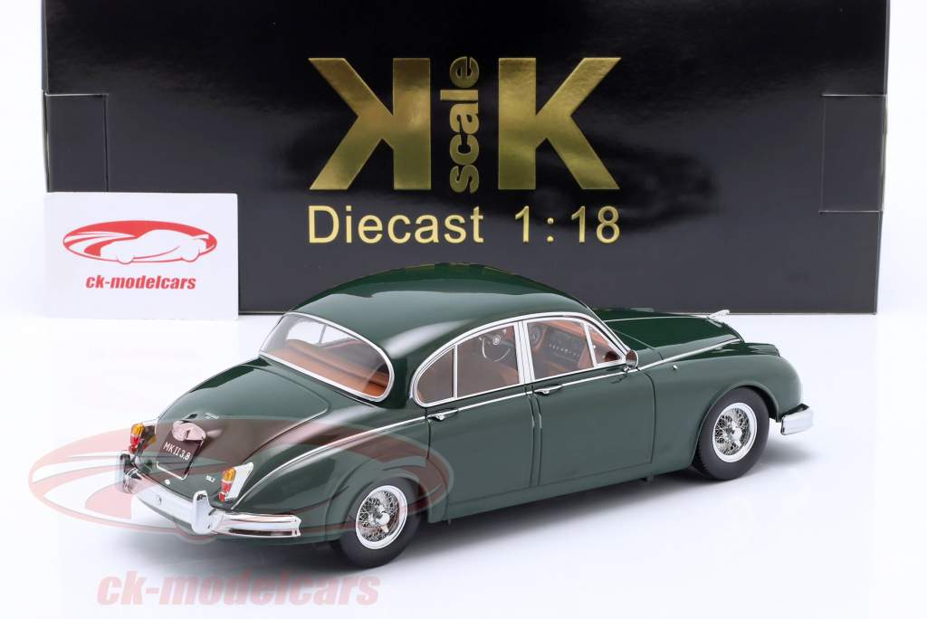 Jaguar MK II 3.8 LHD year 1959 dark green 1:18 KK-Scale