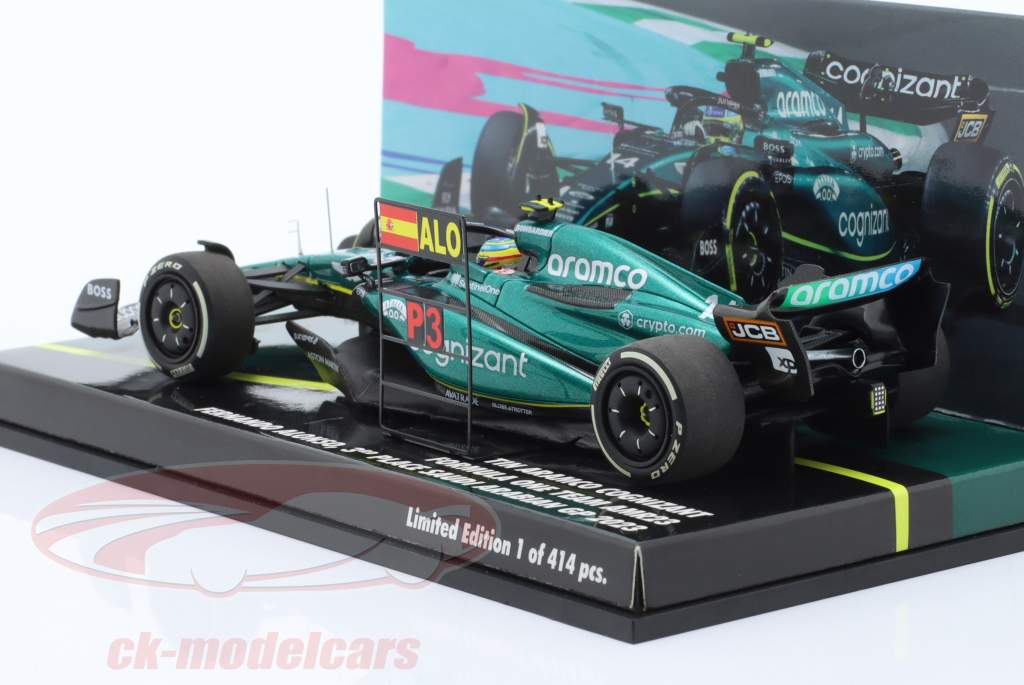 F. Alonso Aston Martin AMR23 #14 100. F1 Karriere Podium Formel 1 2023 1:43 Minichamps