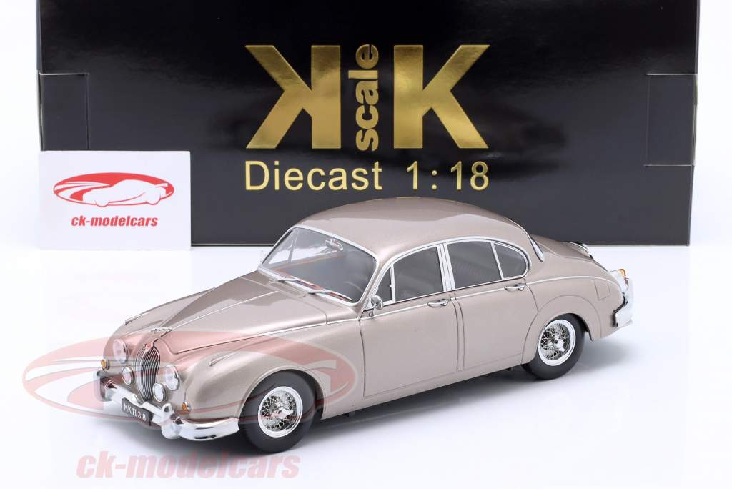 Jaguar MK II 3.8 LHD 建設年 1959 パールシルバー 1:18 KK-Scale