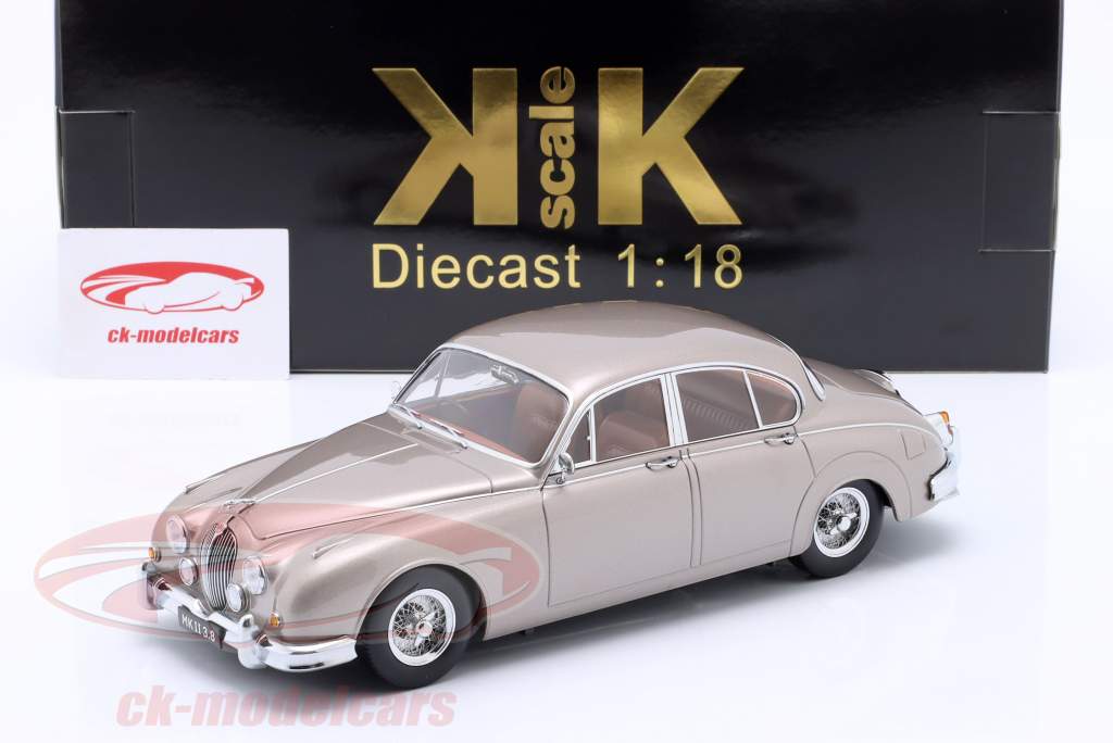 Jaguar MK II 3.8 RHD 建設年 1959 パールシルバー 1:18 KK-Scale