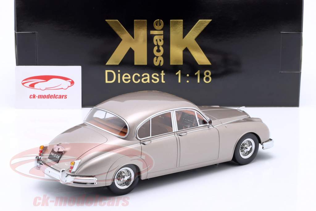 Jaguar MK II 3.8 RHD year 1959 pearl silver 1:18 KK-Scale