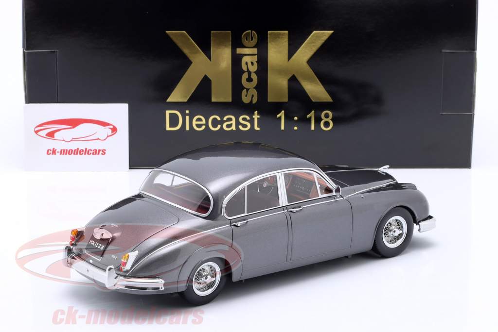Jaguar MK II 3.8 LHD Byggeår 1959 mørkegrå metallisk 1:18 KK-Scale