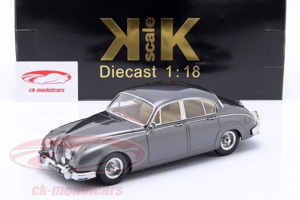 Jaguar MK II 3.8 RHD Anno di costruzione 1959 grigio scuro metallico 1:18 KK-Scale