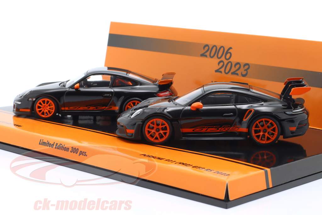 2-Car Set 17 Années Porsche 911 GT3 RS: 997.1 (2006) & 992 (2023) 1:43 Minichamps