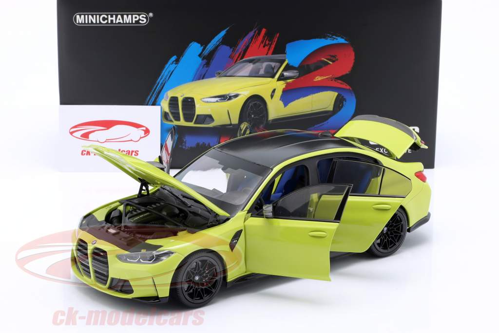 BMW M3 (G80) Competition Baujahr 2020 gelb metallic 1:18 Minichamps