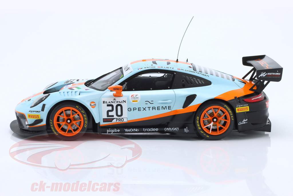 Porsche 911 GT3 R #20 vinder 24h Spa 2019 Christensen, Lietz, Estre 1:18 Ixo