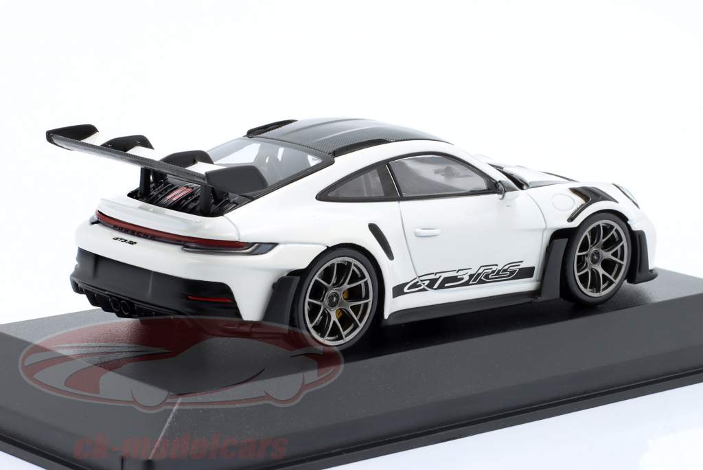 Porsche 911 (992) GT3 RS 2023 hvid / sølv fælge & indretning 1:43 Minichamps