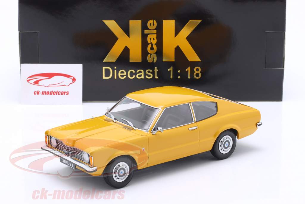 Ford Taunus L Coupe Byggeår 1971 okker gul 1:18 KK-Scale