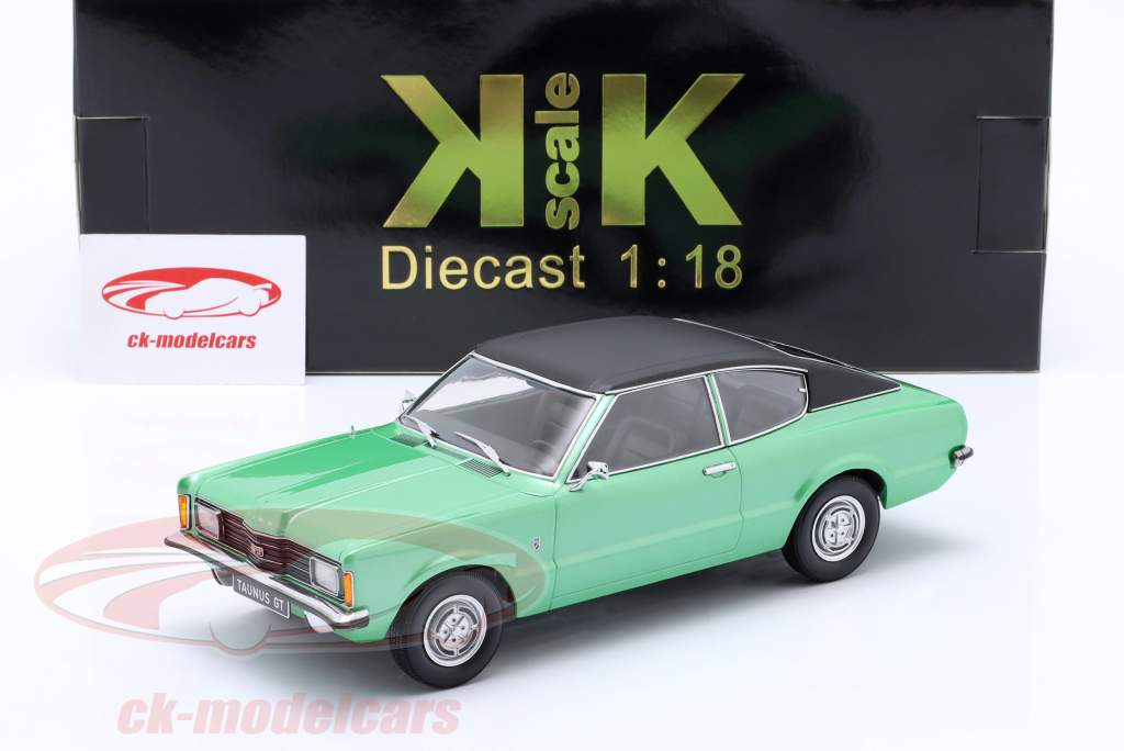 Ford Taunus GT Coupe with Vinyl roof 1971 green metallic / black 1:18 KK-Scale