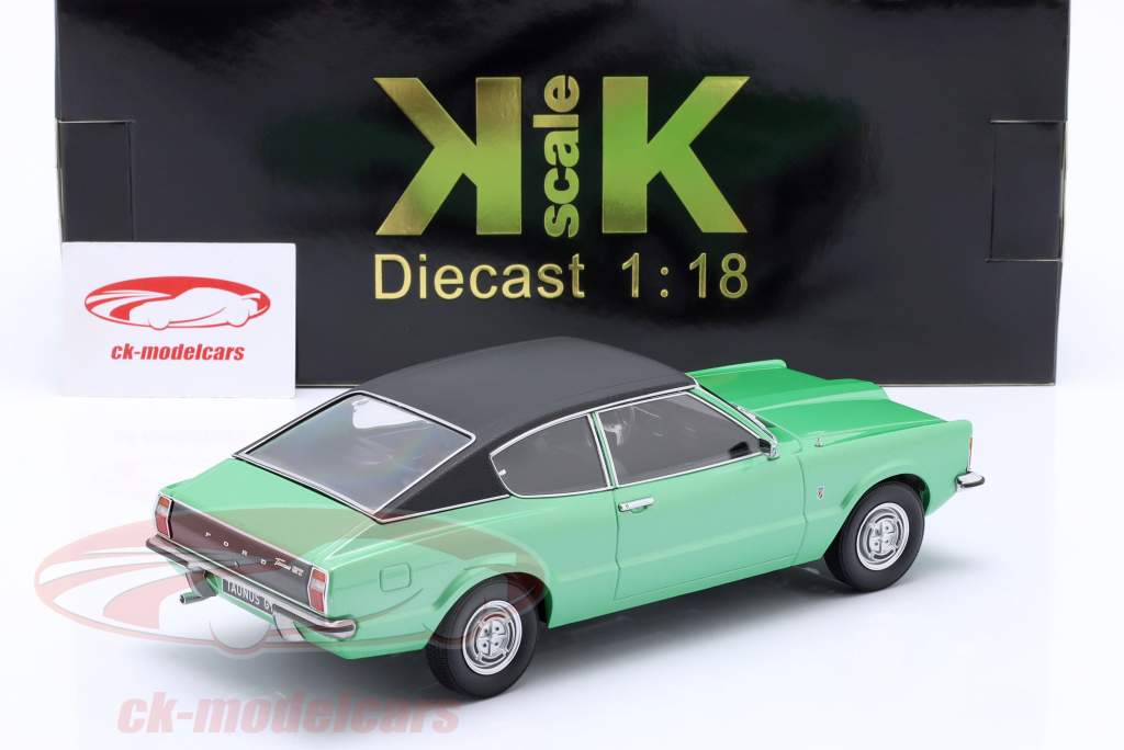 Ford Taunus GT Coupe 和 乙烯基屋顶 1971 绿色的 金属的 / 黑色的 1:18 KK-Scale