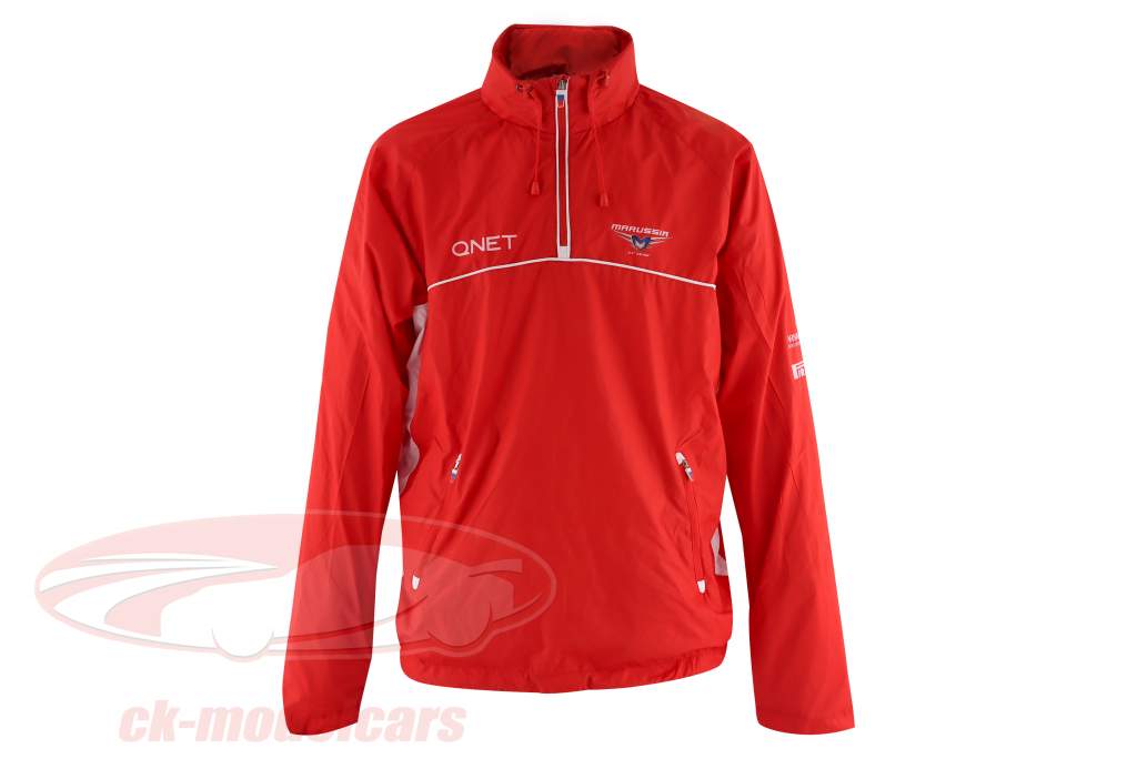 Bianchi / Chilton Marussia Equipo Impermeable Fórmula 1 2013 rojo / blanco Tamaño L