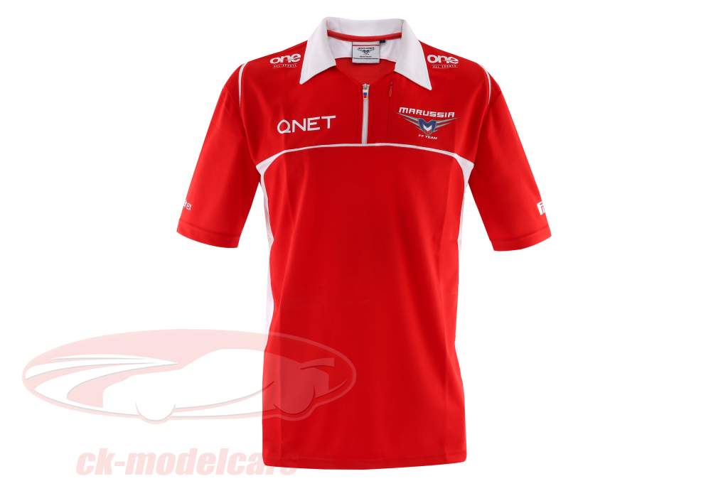 Bianchi / Chilton Marussia Equipo Polo Fórmula 1 2014 rojo / blanco Tamaño L