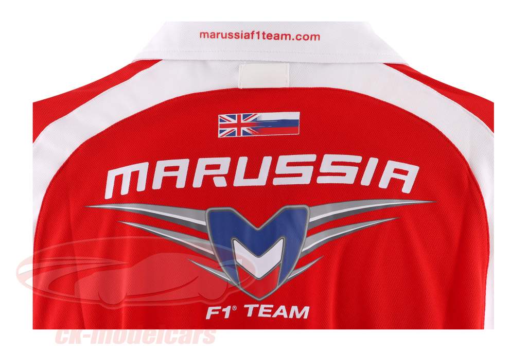 Bianchi / Chilton Marussia Equipo Polo Fórmula 1 2014 rojo / blanco Tamaño L