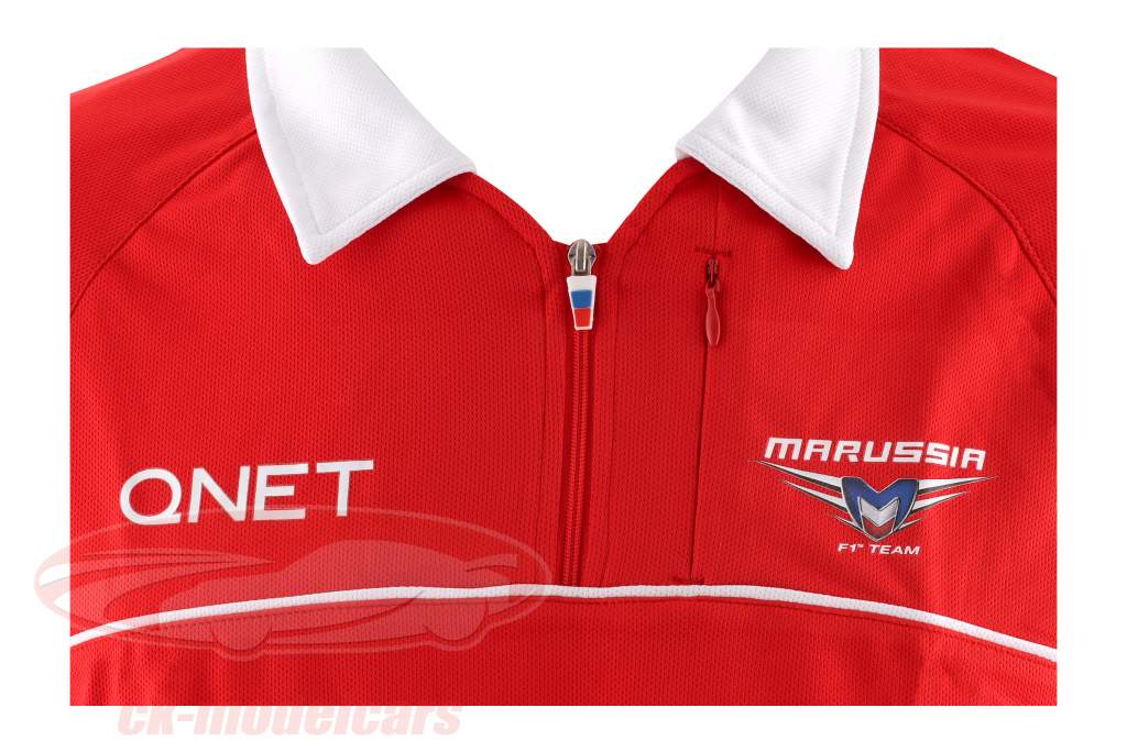 Bianchi / Chilton Marussia Equipo Polo Fórmula 1 2013 rojo / blanco Tamaño L