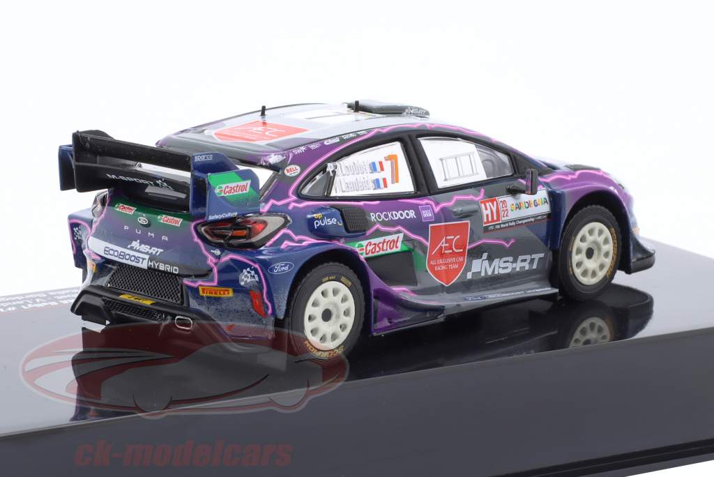 Ford Puma Rally1 #7 4ème se rallier Italie 2022 Loubet, Landais 1:43 Ixo
