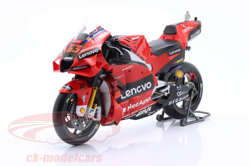 Francesco Bagnaia Ducati Desmosedici GP22 #63 Moto GP Campeón mundial 2022 1:6 Maisto