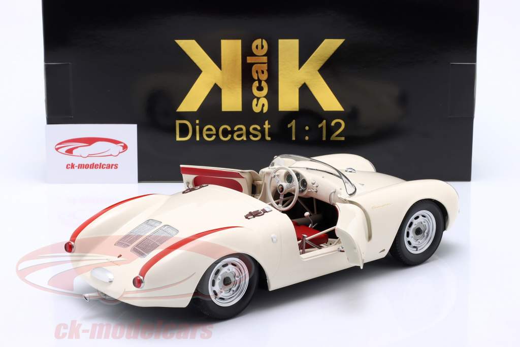 Porsche 550A Spyder Año de construcción 1955 blanco / rojo 1:12 KK-Scale