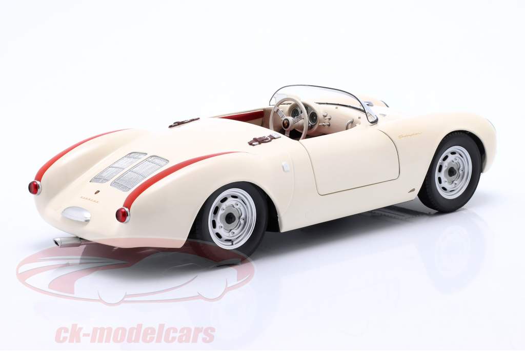 Porsche 550A Spyder year 1955 white / red 1:12 KK-Scale