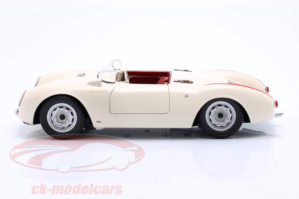 Porsche 550A Spyder Año de construcción 1955 blanco / rojo 1:12 KK-Scale