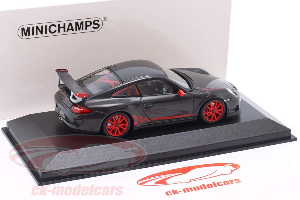 Porsche 911 (997.II) GT3 RS 3.8 Anno di costruzione 2009 Grigio con rosso arredamento 1:43 Minichamps