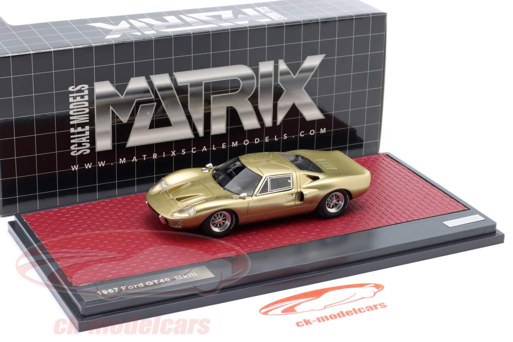 Ford GT40 MK III Byggeår 1967 guld metallisk 1:43 Matrix