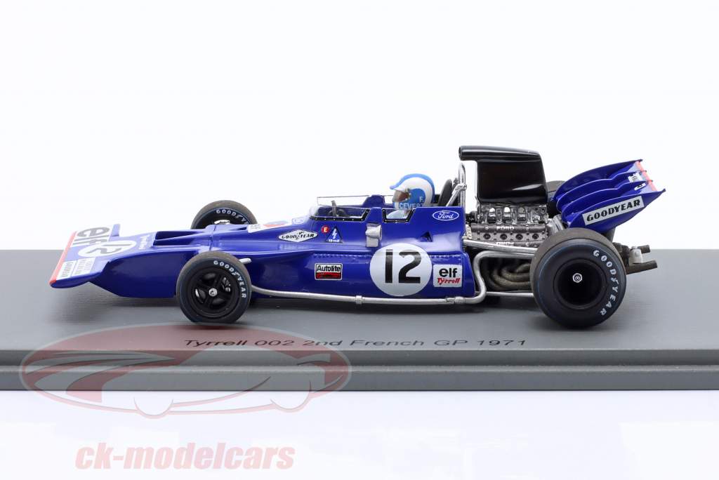 Francois Cevert Tyrrell 002 #12 2nd France GP Formula 1971 1:43 Spark