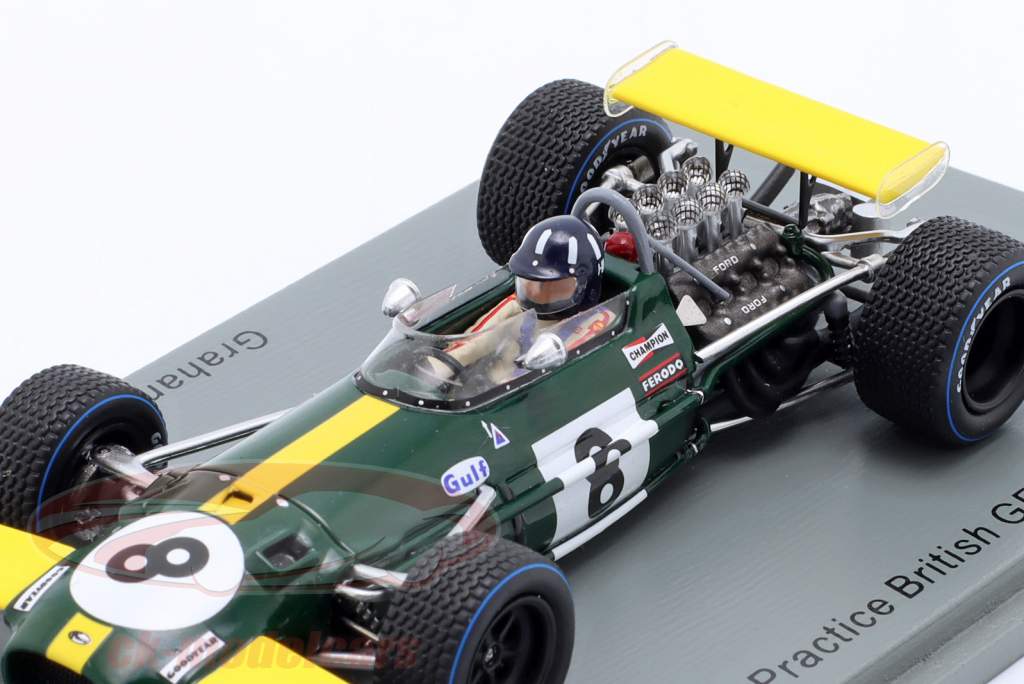 Graham Hill Brabham BT26A #8 Practice British GP fórmula 1 1969 1:43 Spark