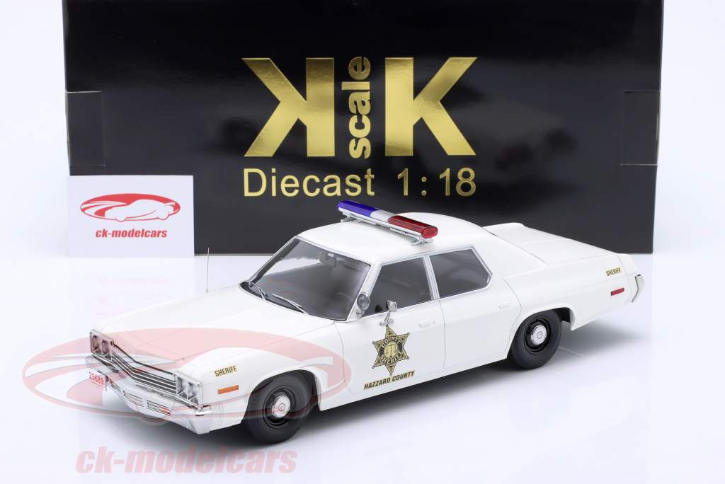 Dodge Monaco Hazzard County Police 建设年份 1974 白色的 1:18 KK-Scale