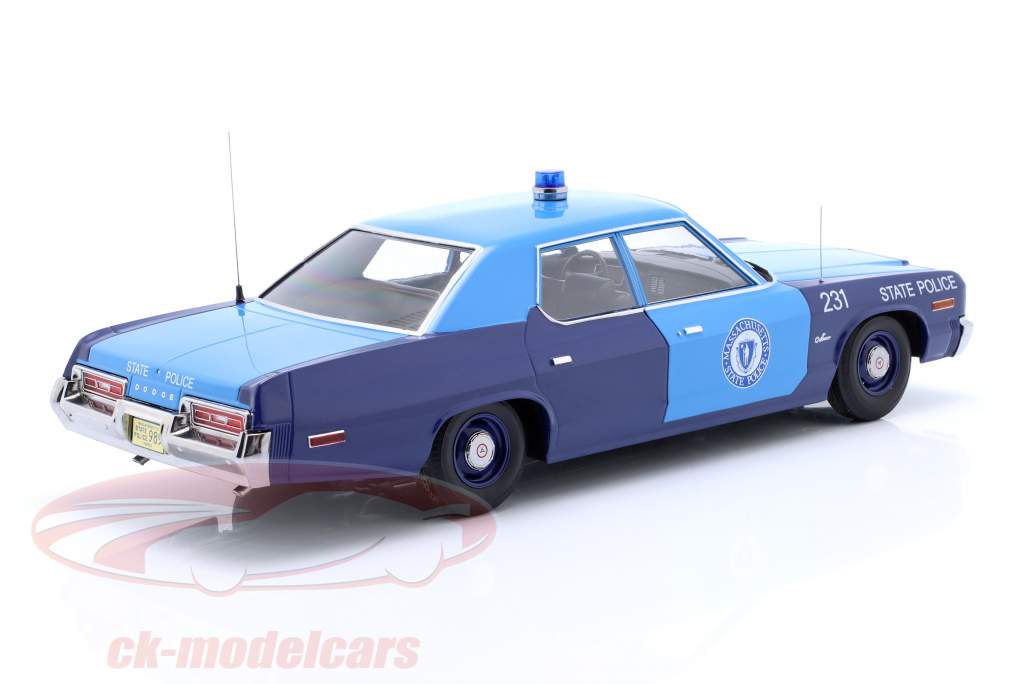 Dodge Monaco Massachusetts State Police Anno di costruzione 1974 blu 1:18 KK-Scale