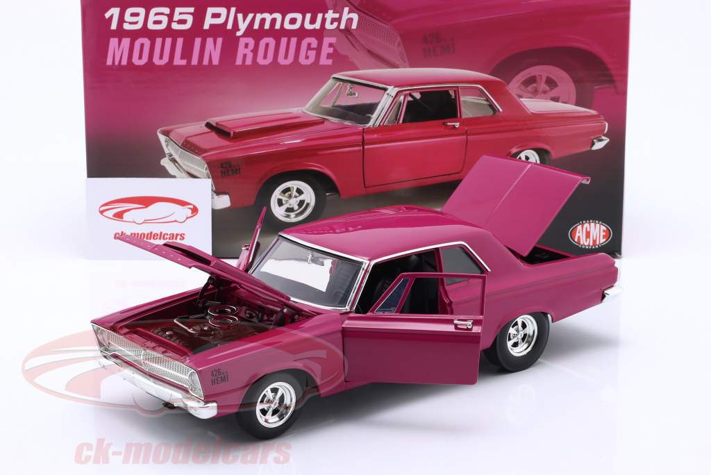 Plymouth AWB "Moulin Rouge" Byggeår 1965 lyserød / lilla 1:18 GMP