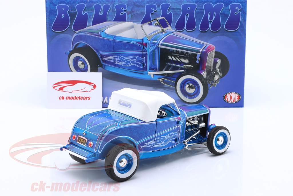 Ford Roadster "Blue Flame" Bouwjaar 1932 blauw 1:18 GMP