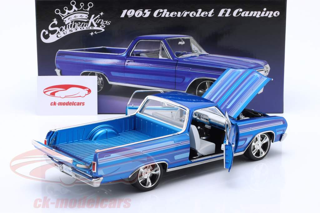 Chevrolet El Campino Customs Byggeår 1965 laser blå 1:18 GMP