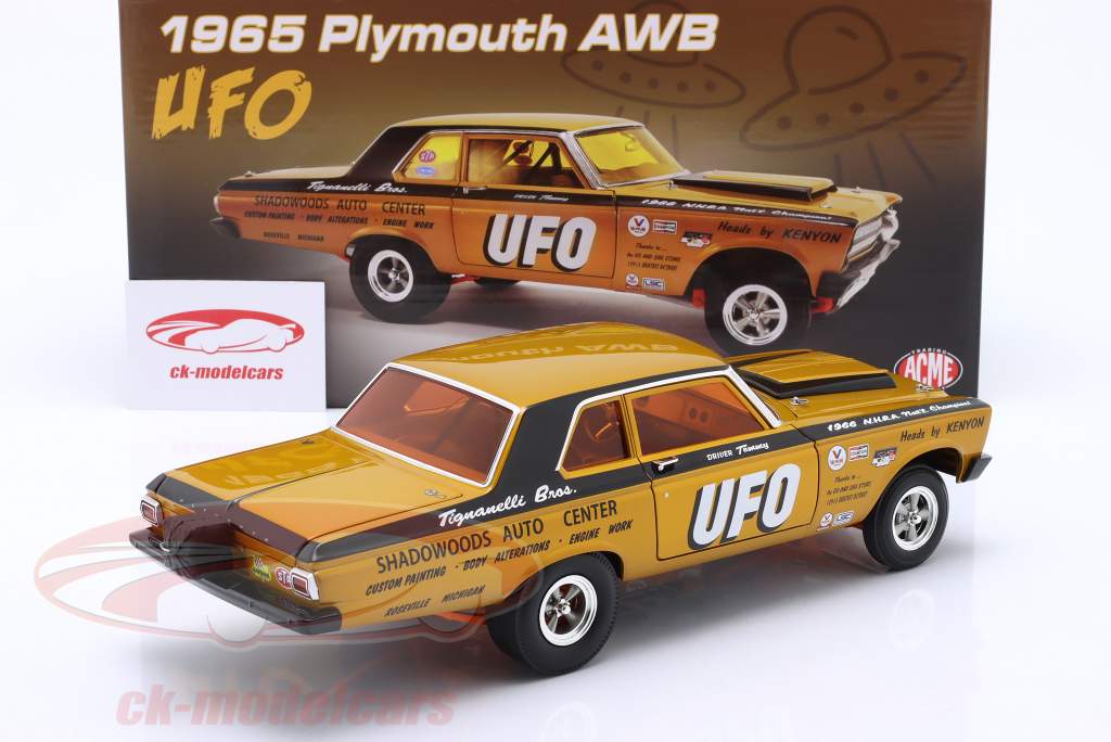 Plymouth AWB "UFO" Год постройки 1965 черный / золото 1:18 GMP