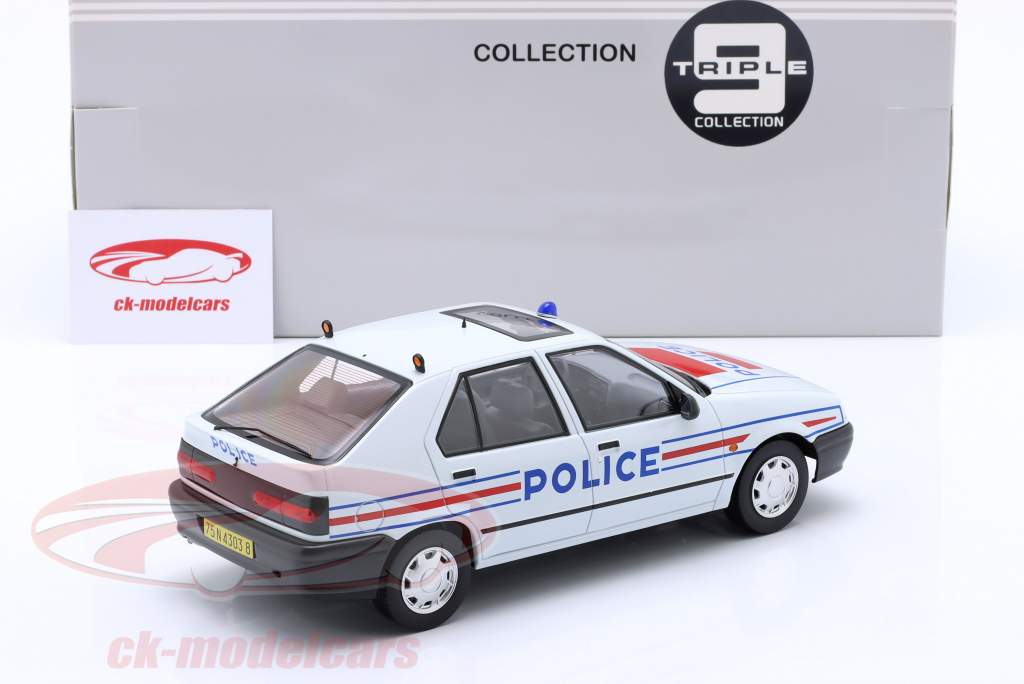 Renault 19 Police France year 1994 arctic white 1:18 Triple9