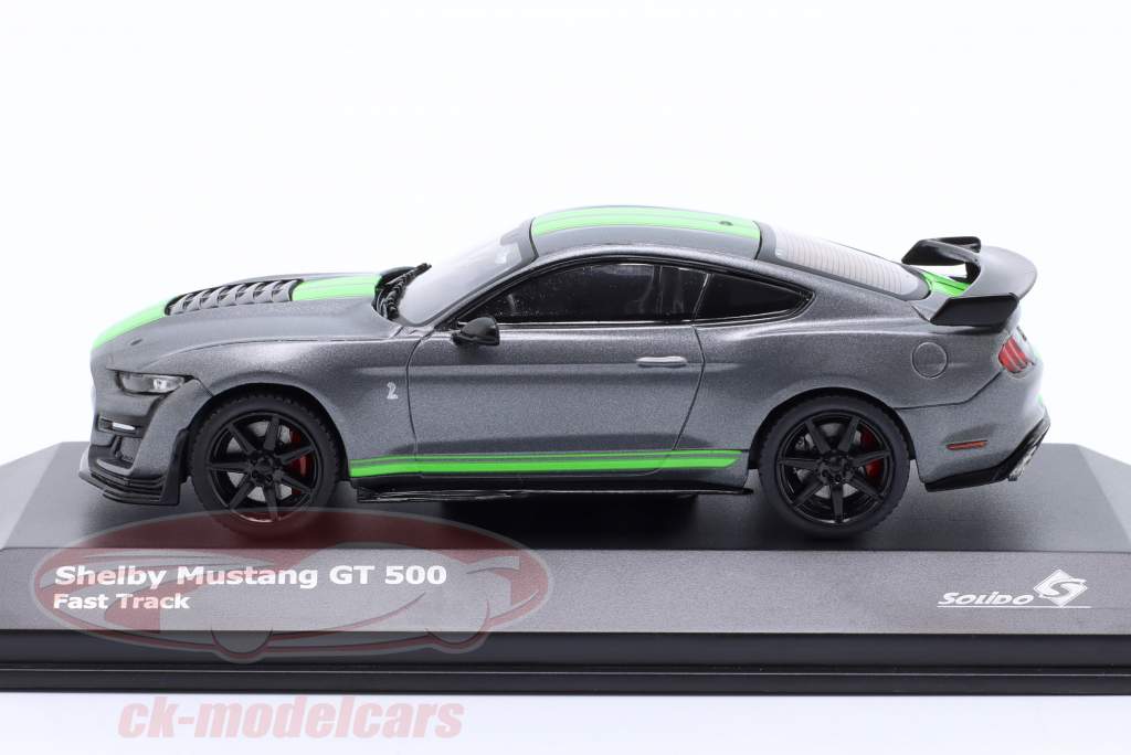 Ford Shelby Mustang GT500 Año de construcción 2020 Gris metálico / verde neón 1:43 Solido