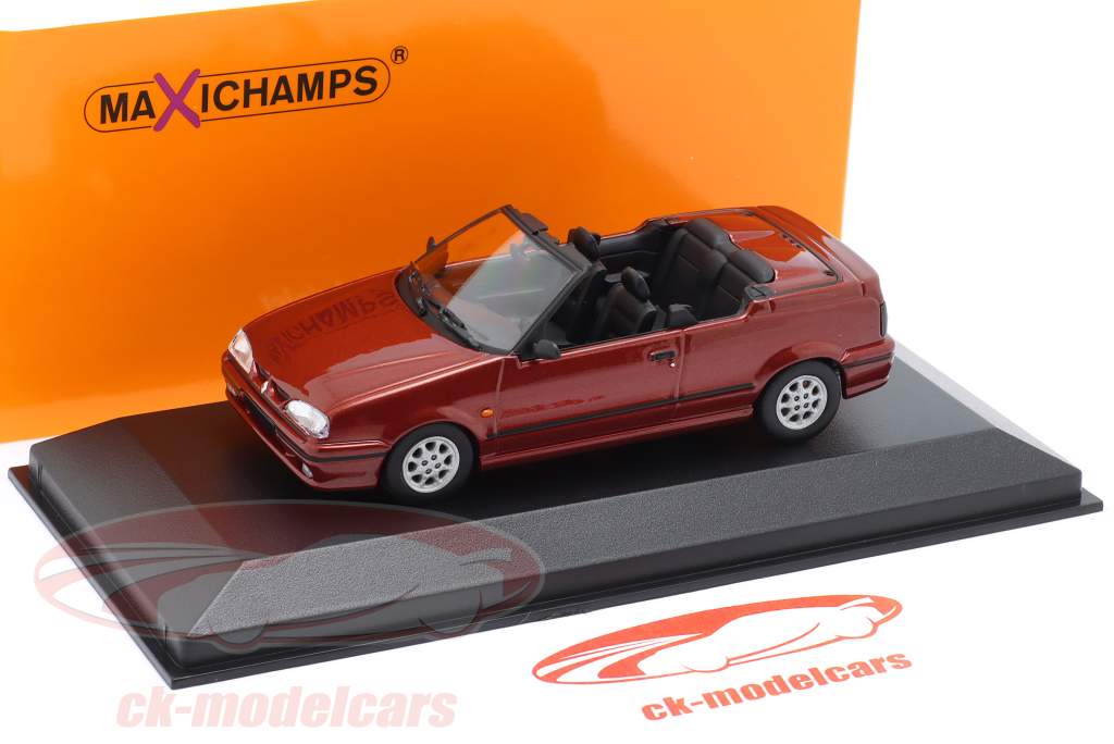 Renault 19 Cabriolet Bouwjaar 1991 rood metalen 1:43 Minichamps