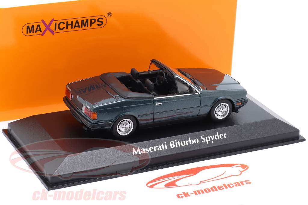 Maserati Biturbo Spyder Bouwjaar 1984 donkergroen metalen 1:43 Minichamps
