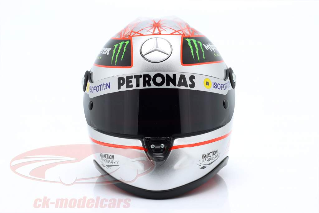 M. Schumacher Mercedes GP W03 fórmula 1 Spa 300 GP 2012 platina capacete 1:2 Schuberth