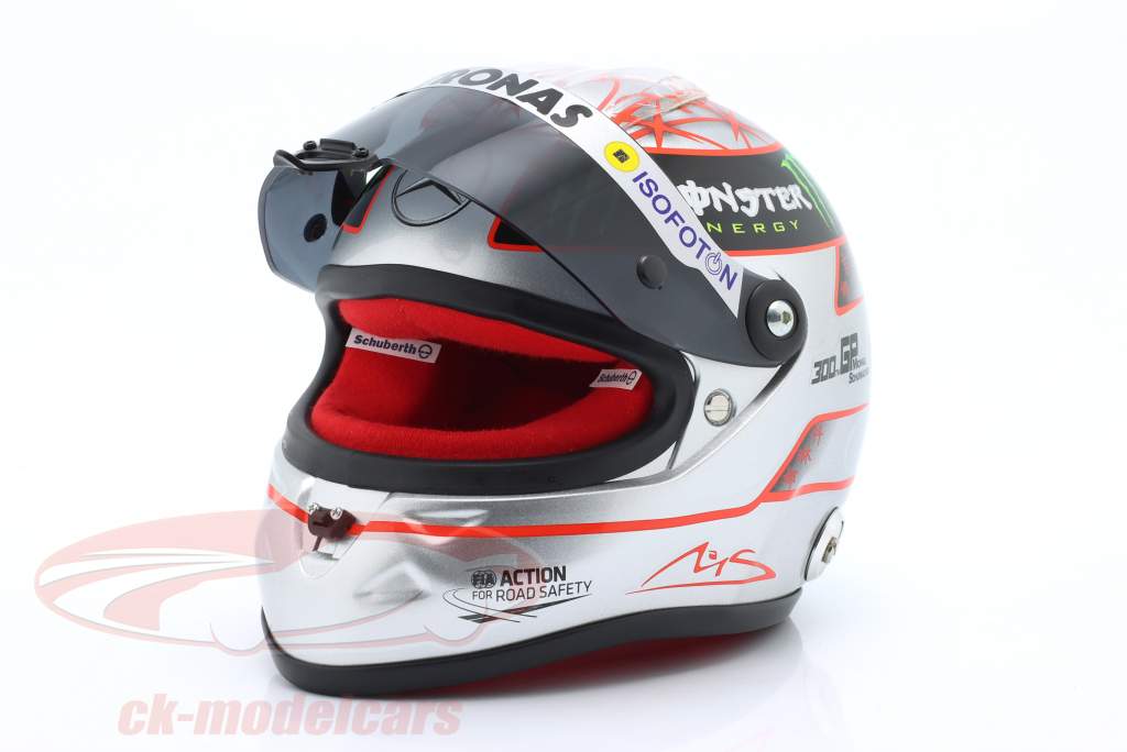 M. Schumacher Mercedes GP W03 formula 1 Spa 300 ° GP 2012 platino casco 1:2 Schuberth