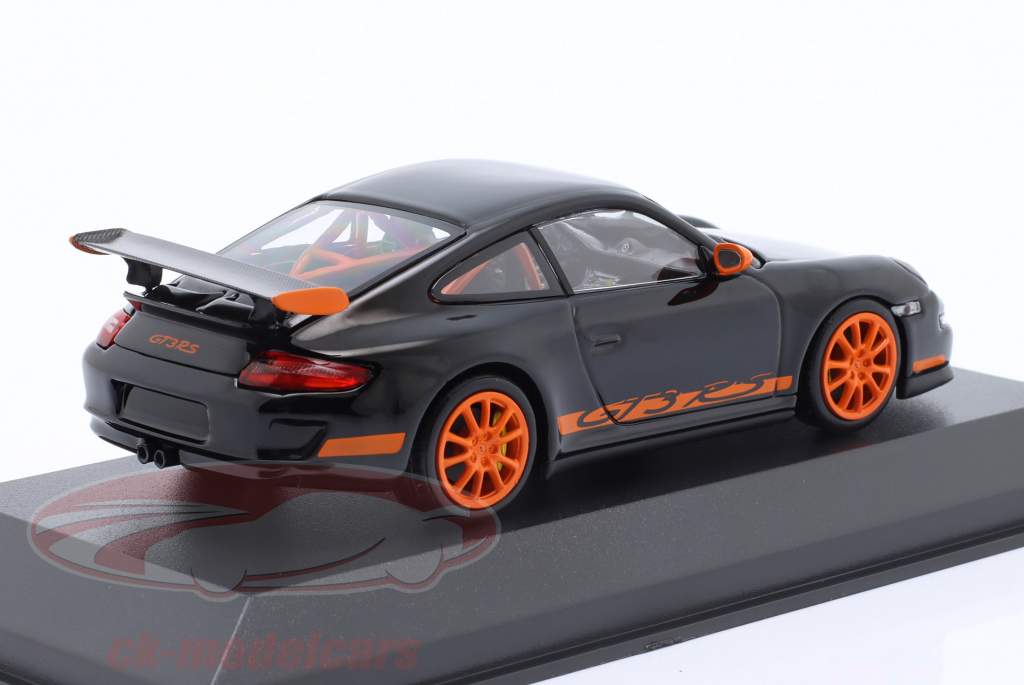 Porsche 911 (997.1) GT3 RS 建設年 2006 黒 / オレンジ 1:43 Minichamps