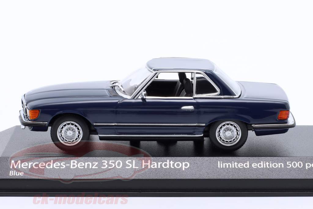Mercedes-Benz 350 SL (R107) 硬顶 建设年份 1974 蓝色的 1:43 Minichamps