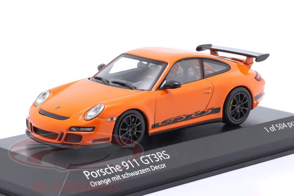 Porsche 911 (997.1) GT3 RS year 2006 orange / black 1:43 Minichamps