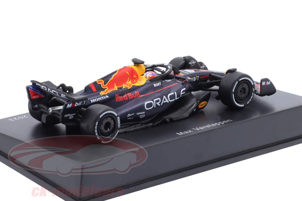 M. Verstappen Red Bull RB19 #1 ganhador Bahrain GP Fórmula 1 Campeão mundial 2023 1:64 Spark