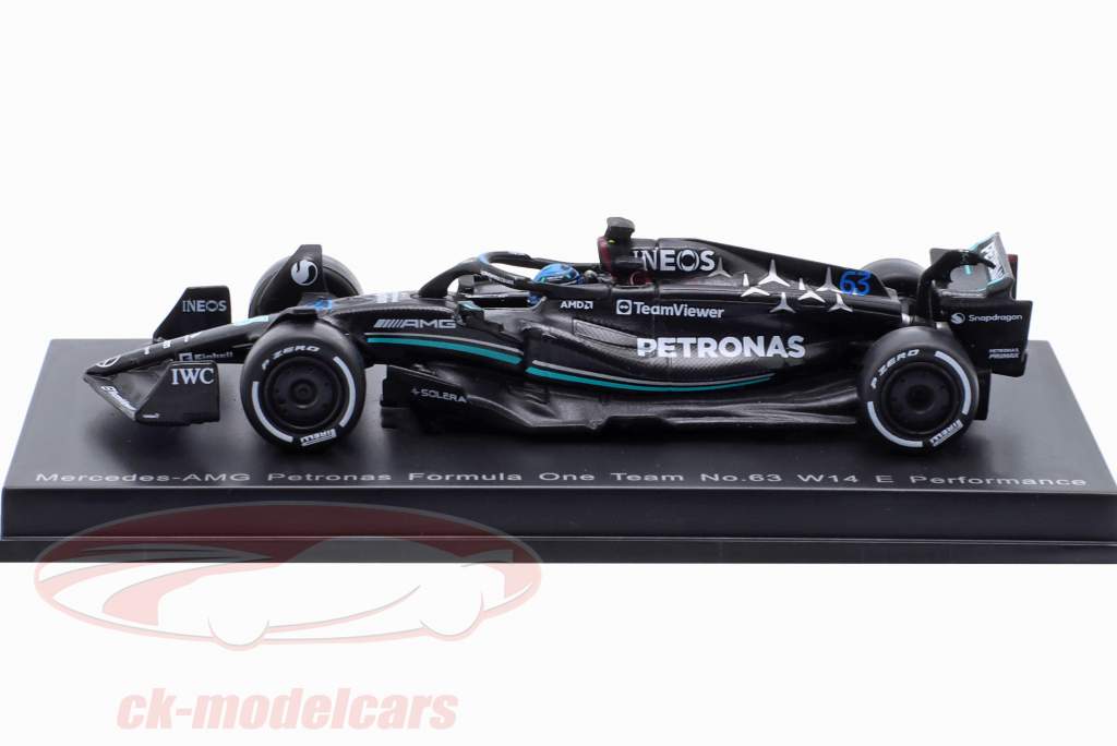 George Russell Mercedes-AMG F1 W14 #63 fórmula 1 2023 1:64 Spark